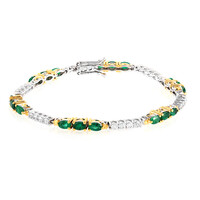 Bracelet en argent et Emeraude de Zambie (Gems en Vogue)