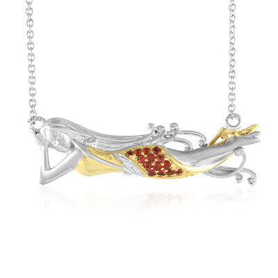 Collier en argent et Saphir orange (Gems en Vogue)