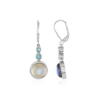 Boucles d'oreilles en argent et Labradorite bleue de Maniry (KM by Juwelo)