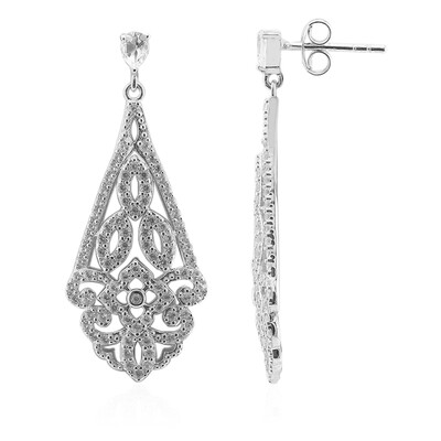 Boucles d'oreilles en argent et Topaze blanche