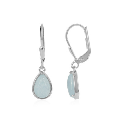 Boucles d'oreilles en argent et Aigue-marine