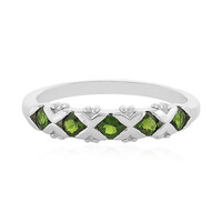 Bague en argent et Diopside de Russie