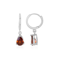 Boucles d'oreilles en argent et Grenat Hessonite