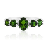 Bague en argent et Diopside de Russie