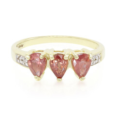 Bague en or et Saphir Padparadscha non chauffé