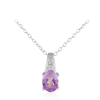 Collier en argent et Topaze mystique lilas