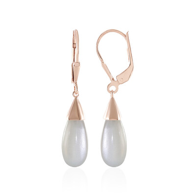 Boucles d'oreilles en argent et Pierre de Lune blanche (KM by Juwelo)