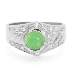 Bague pour homme en argent et Chrysoprase impériale