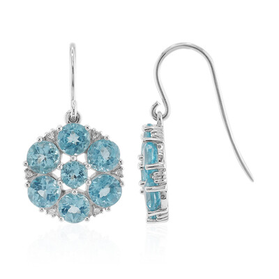 Boucles d'oreilles en argent et Apatite bleue