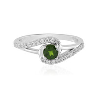 Bague en argent et Diopside de Russie