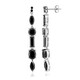 Boucles d'oreilles en argent et Spinelle noir