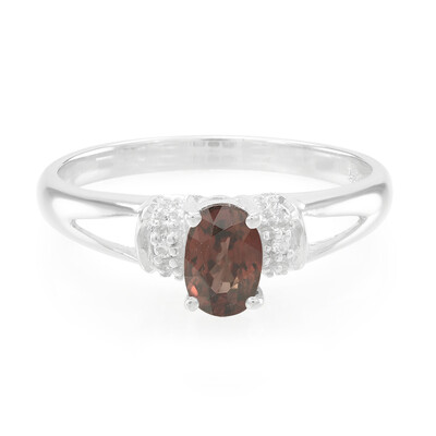 Bague en argent et Zircon chocolat