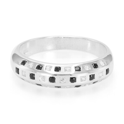 Bague en argent et Spinelle noir