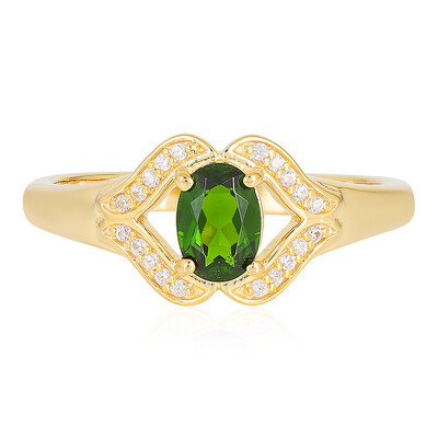 Bague en argent et Diopside de Russie