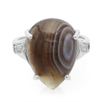 Bague en argent et Agate du Botswana