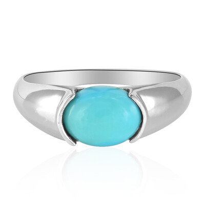 Bague en argent et Turquoise bleue de Mohavie