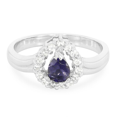 Bague en argent et Iolite de Ceylan