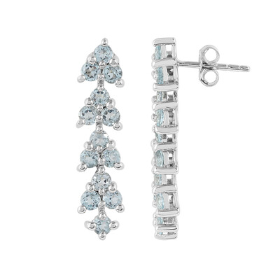 Boucles d'oreilles en argent et Topaze bleu ciel