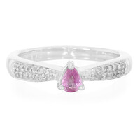 Bague en argent et Saphir rose de Ceylan