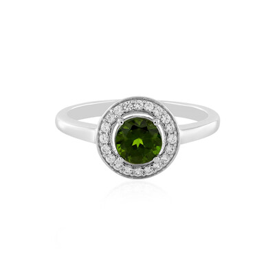 Bague en argent et Diopside de Russie