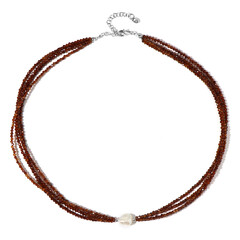 Collier en argent et Grenat Hessonite