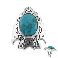 Bague en argent et Turquoise bleue de Mohavie (Art of Nature)