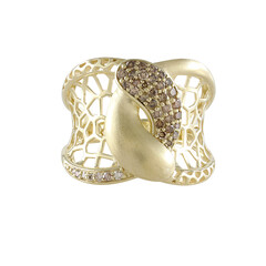 Bague en or et Diamant champagne I2 (Ornaments by de Melo)