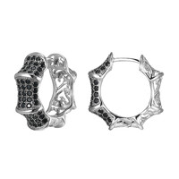 Boucles d'oreilles en argent et Spinelle noir