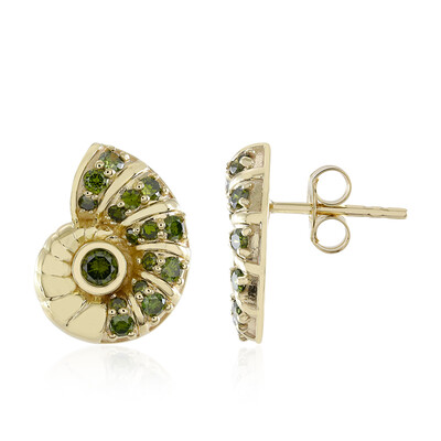 Boucles d'oreilles en or et Diamant vert I3