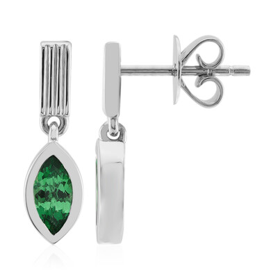 Boucles d'oreilles en argent et Grenat Tsavorite du Kenya (Pallanova)