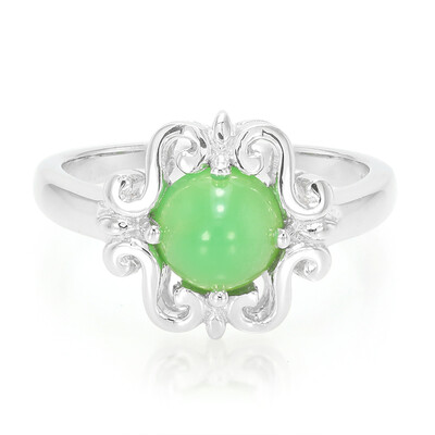 Bague en argent et Chrysoprase impériale