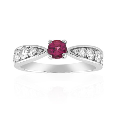 Bague en argent et Tourmaline rose du Nigéria