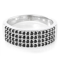 Bague en argent et Spinelle noir