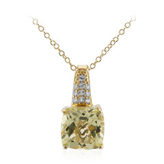 Collier en argent et Citrine jaune citron