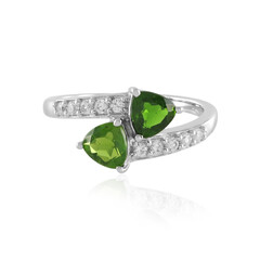 Bague en argent et Diopside de Russie