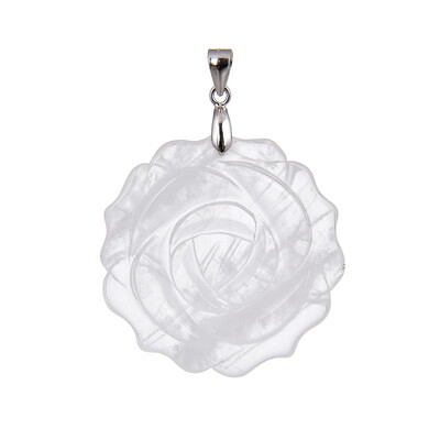 Pendentif en argent et Quartz blanc