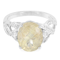 Bague en argent et Quartz rutile (Cheveux de Vénus)