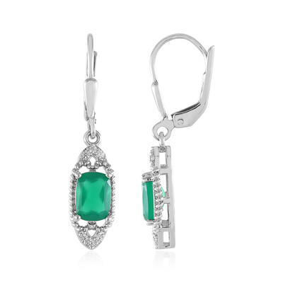 Boucles d'oreilles en argent et Onyx vert