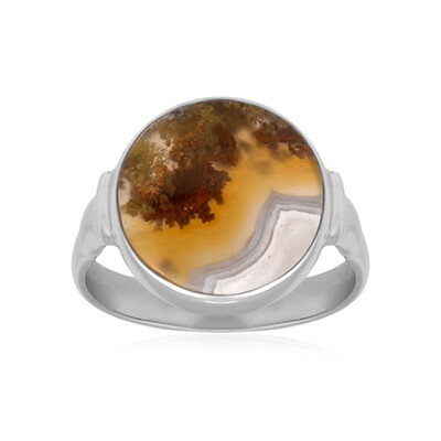 Bague en argent et Agate mousse (Bali Barong)