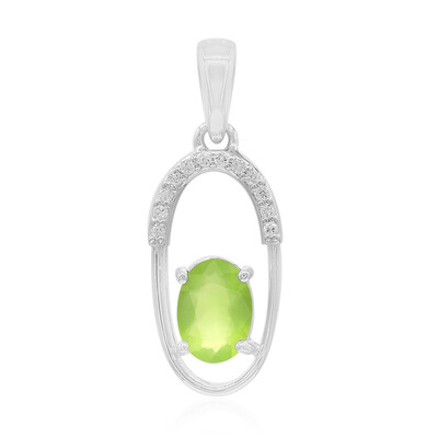 Pendentif en argent et Opale verte du Brésil