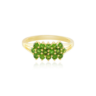 Bague en argent et Diopside de Russie