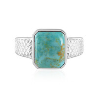 Bague en argent et Turquoise bleue de Mohavie