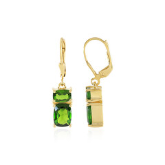 Boucles d'oreilles en argent et Diopside de Russie