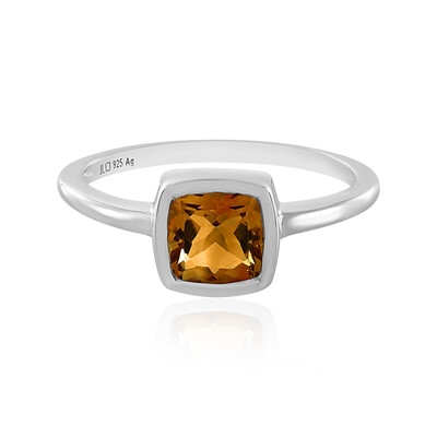 Bague en argent et Citrine brandy