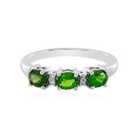 Bague en argent et Diopside de Russie