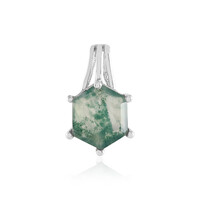 Pendentif en argent et Agate mousse