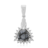 Pendentif en argent et Obsidienne Flocon-de-Neige