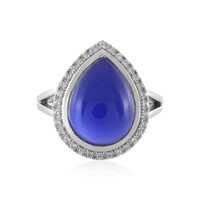 Bague en argent et Calcédoine bleue