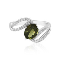 Bague en argent et Moldavite