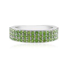 Bague en argent et Diopside de Russie